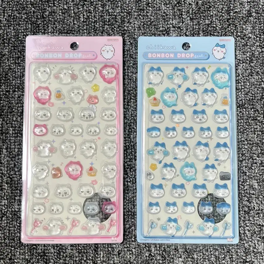 [BUNJANG] Chiikawa Bonbon Drop Stickers Chiikawa &amp; Hachiwale Set / 치이카와 봉봉드롭 3b 스티커 치이카와&amp;하치와레 일괄 양도
