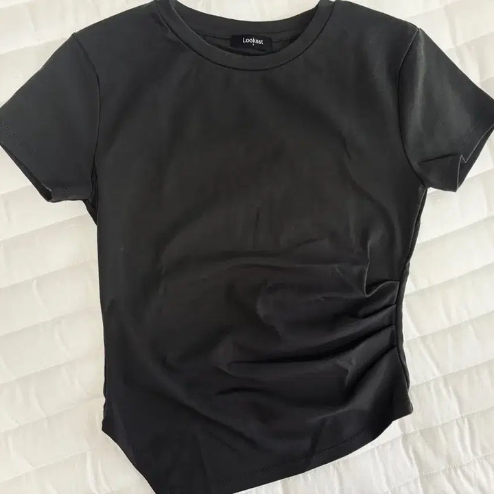 [BUNJANG] LOOKCAST Jeje Asymmetric T-Shirt Charcoal S / 룩캐스트 제제 언발란스 티셔츠