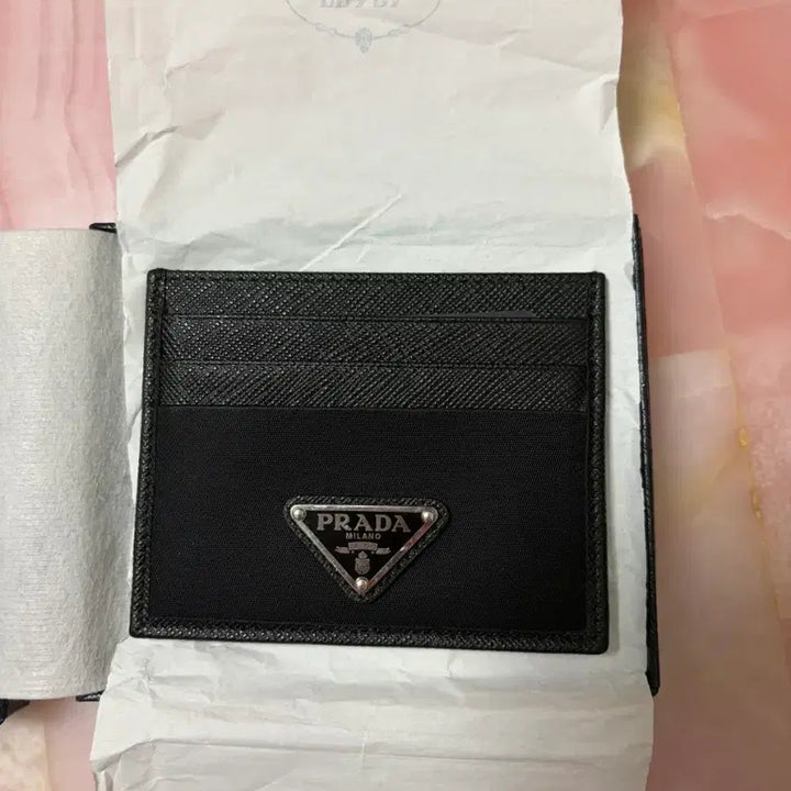 [BUNJANG] Prada Re-Nylon Saffiano Leather Card Holder Black / 프라다 리나일론 사피아노 레더 카드 홀더 블랙
