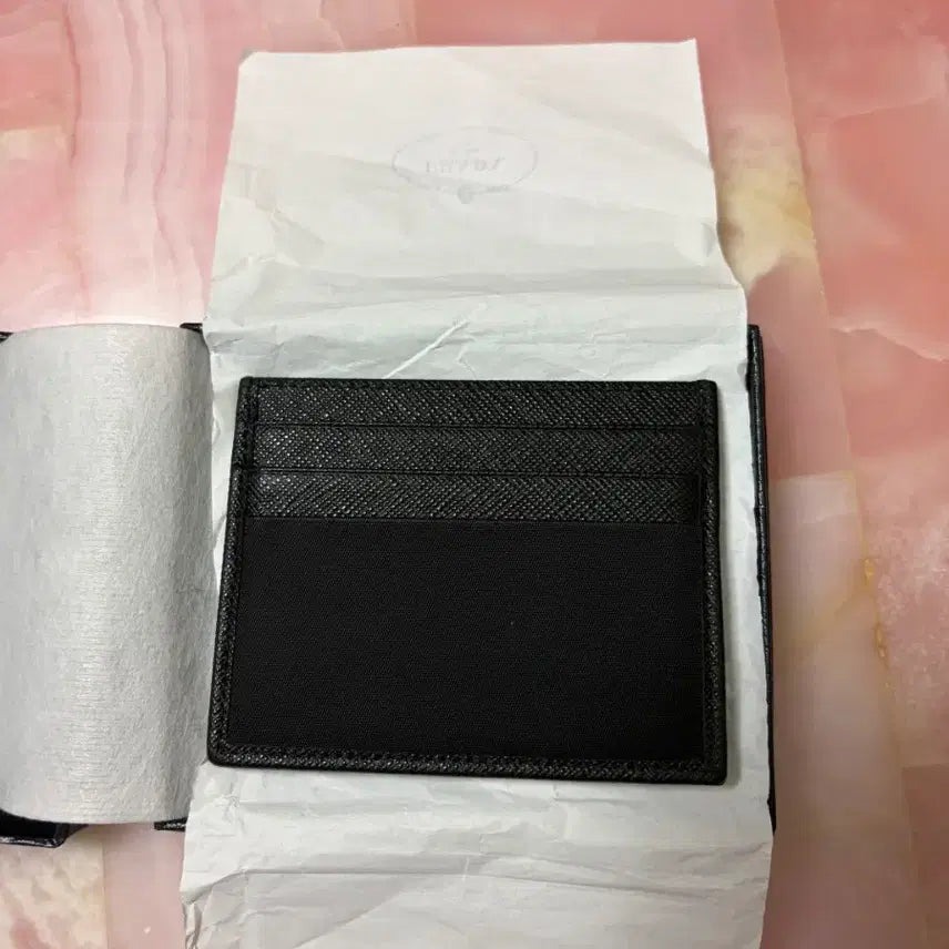 [BUNJANG] Prada Re-Nylon Saffiano Leather Card Holder Black / 프라다 리나일론 사피아노 레더 카드 홀더 블랙