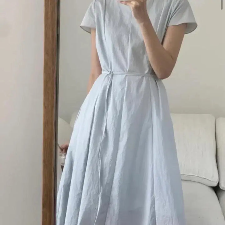 [BUNJANG] Linen Belt Long Dress Summer Resort Look / (새상품) 여름 벨트원피스 린넨원피스 롱원피스 휴양지룩