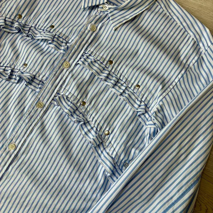 [BUNJANG] Comme des Garçons Homme Plus Studded Frill Cotton Shirt / [M] 꼼데가르송 옴므 플러스 스터드 프릴 코튼 셔츠