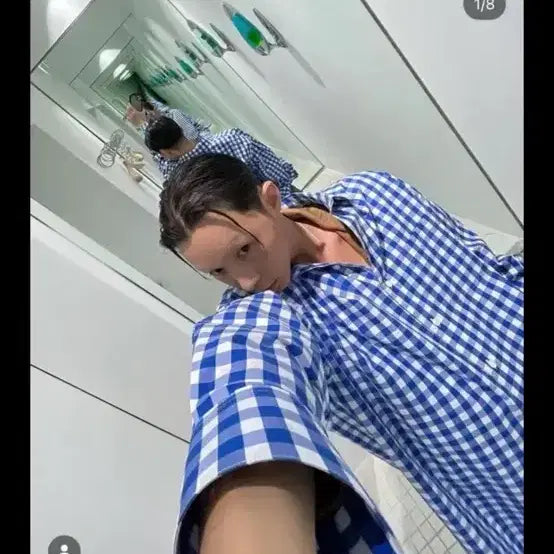 [BUNJANG] Ader Error Significant Check Shirt Blue M / 아더에러 (양갱)시그니피컨트 체크 셔츠 블루 M (새상품)