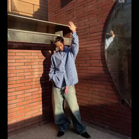 [BUNJANG] Ader Error Significant Check Shirt Blue M / 아더에러 (양갱)시그니피컨트 체크 셔츠 블루 M (새상품)