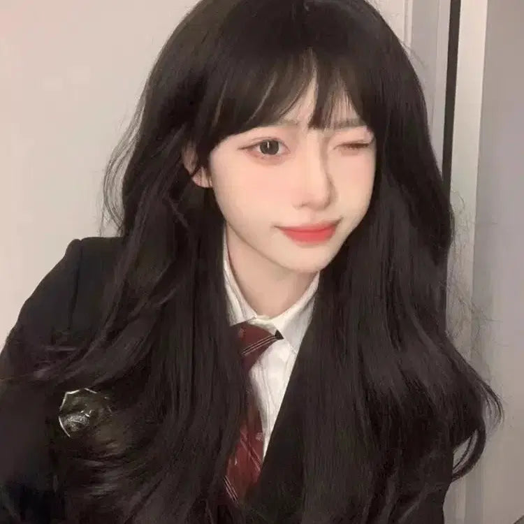 [BUNJANG] Natural Black Long Wig Full Wig Cosplay / 새상품 여성 내츄럴블랙 롱가발 통가발 코스프레