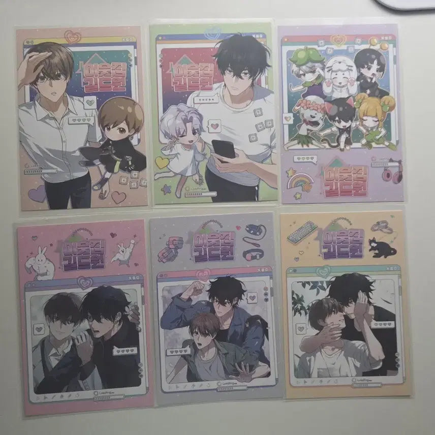 [BUNJANG] My Neighbor Guild Member Special Edition Postcard Set (7 pcs) / 이웃집 길드원 특전 엽서 6장+헤더특전엽서