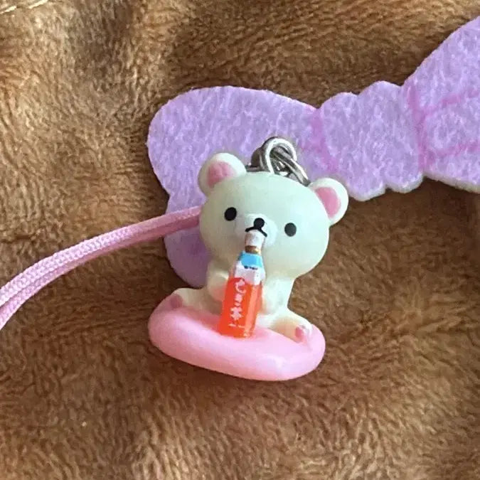 [BUNJANG] Rilakkuma Rilakkuma Juice Drink Charm / 주스 먹는 코리락쿠마 키링