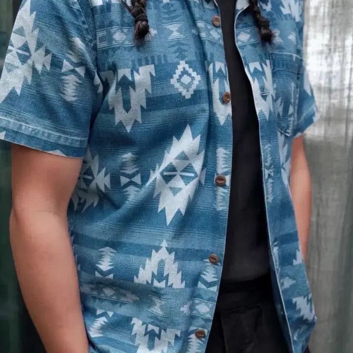 [BUNJANG] RRL Indigo Native Shirt XL / RRL 더블알엘 인디고 네이티브 셔츠 XL