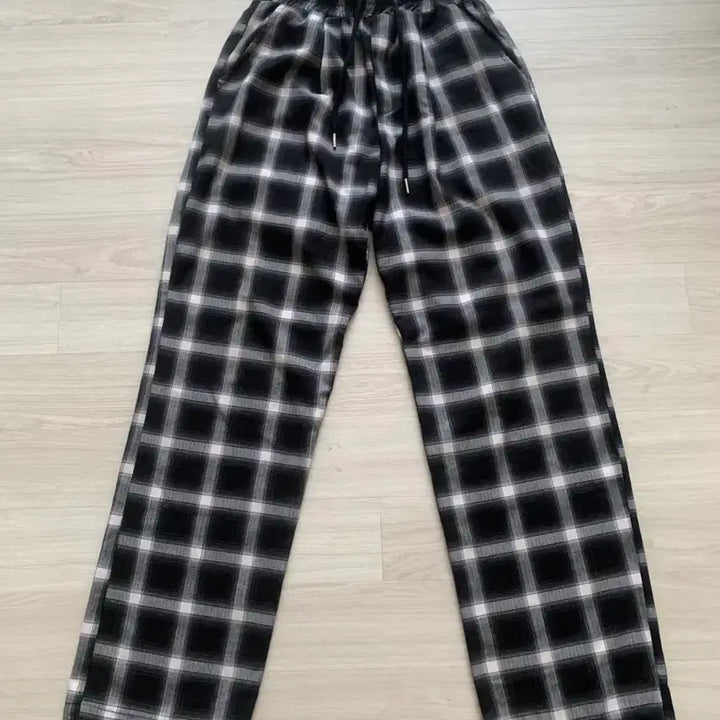[BUNJANG] Denhour Tan Check Wide Pants M / 덴아워 탄체크 와이드 팬츠 M