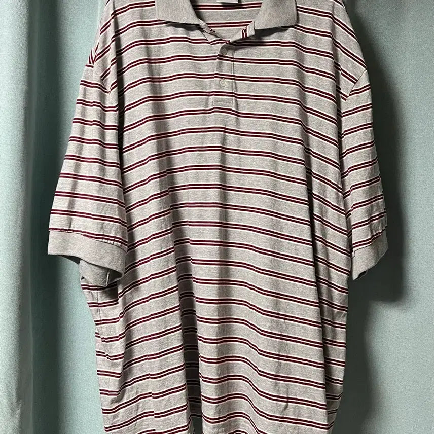 [BUNJANG] MJD Striped T-Shirt - Melange Grey (L) / [L] MJD 폴로 스트라이프 티셔츠 멜란지 그레이