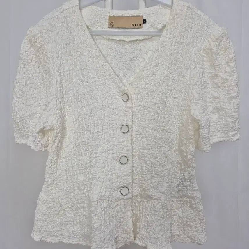 [SOLD OUT] 나인 크러쉬 반팔 블라우스 아이보리