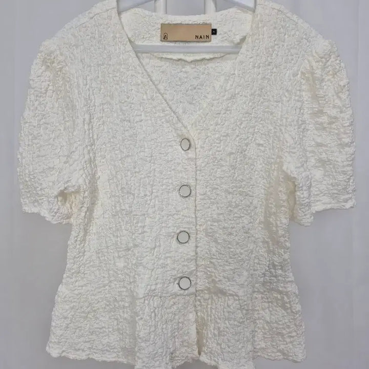 [SOLD OUT] 나인 크러쉬 반팔 블라우스 아이보리