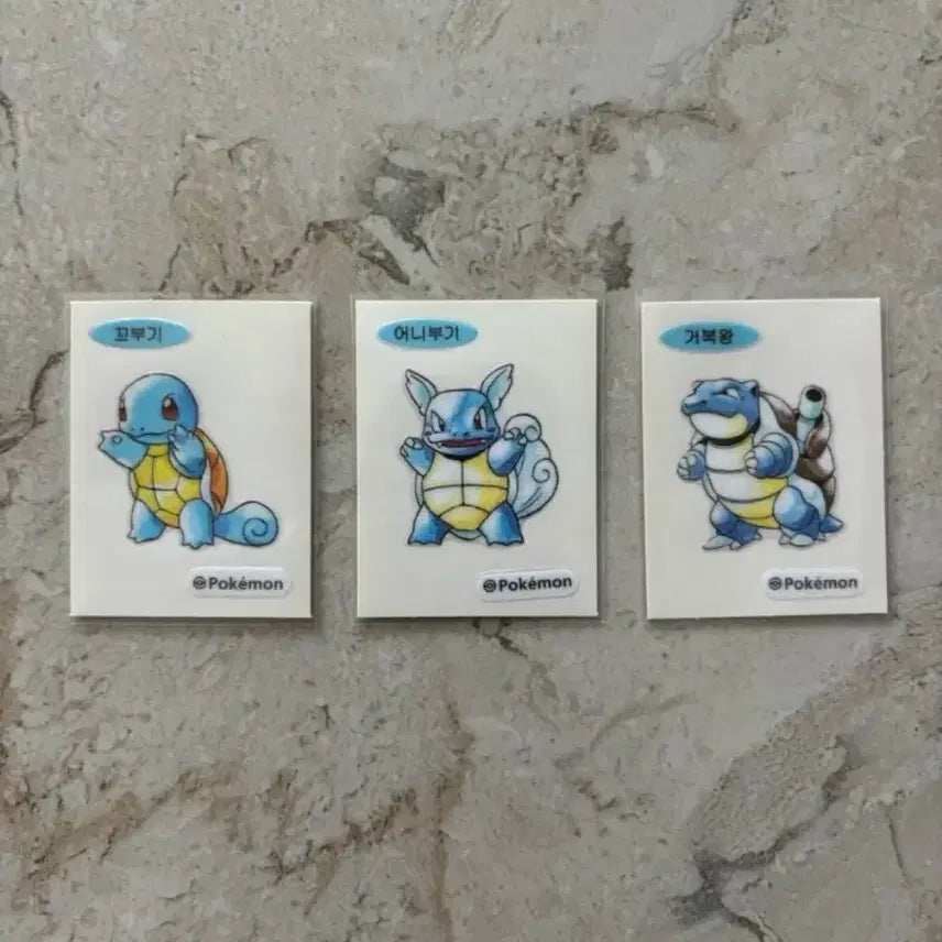 [BUNJANG] Pokemon 30th Anniversary Gen 1 Squirtle Evolution Bundle Set / 포켓몬 띠부씰 꼬부기 어니부기 거북왕 30주년 1세대 (일괄)