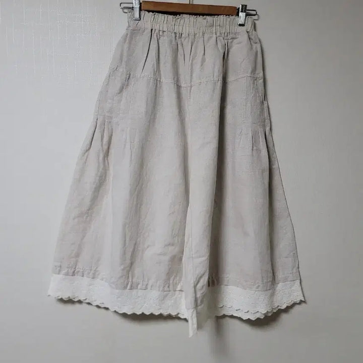 [BUNJANG] Linen Lace Pants (Free Size) / 린넨 레이스 바지 F
