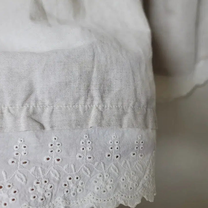[BUNJANG] Linen Lace Pants (Free Size) / 린넨 레이스 바지 F