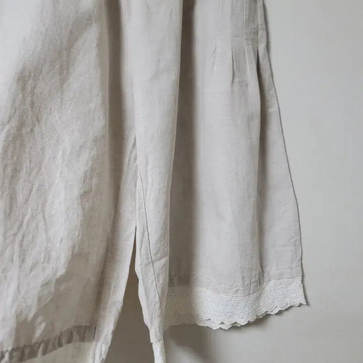 [BUNJANG] Linen Lace Pants (Free Size) / 린넨 레이스 바지 F