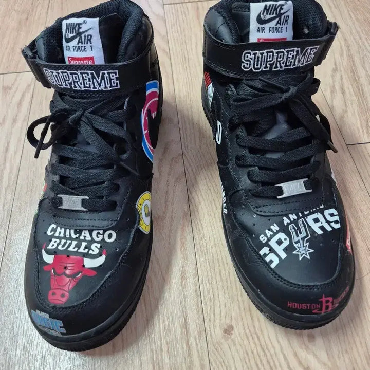 [BUNJANG] Nike Air Force 1 Mid Supreme NBA Black AQ8017-001 / 나이키 에어 포스 1 미드 슈프림 NBA 블랙