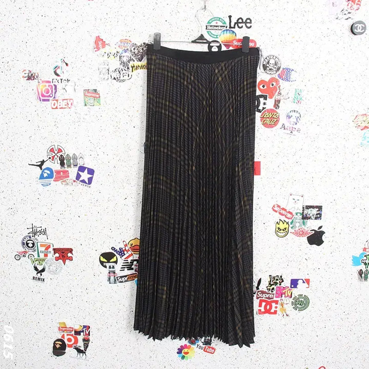 [BUNJANG] Uniqlo Charcoal Pleats Elastic Waist Skirt Women&