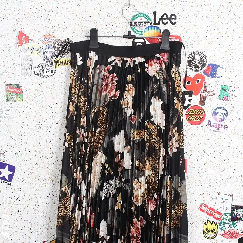 [BUNJANG] Floral Pleated Elastic Waist Skirt / 여성F/ 플로럴 플리츠 밴딩스커트 29-92