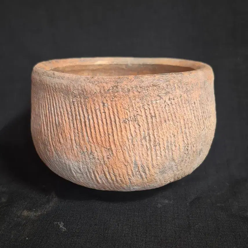 [BUNJANG] Comb-Patterned Red Earthenware Bowl / 토기 옹기 빗살무늬 홍토기 그릇 완 사발