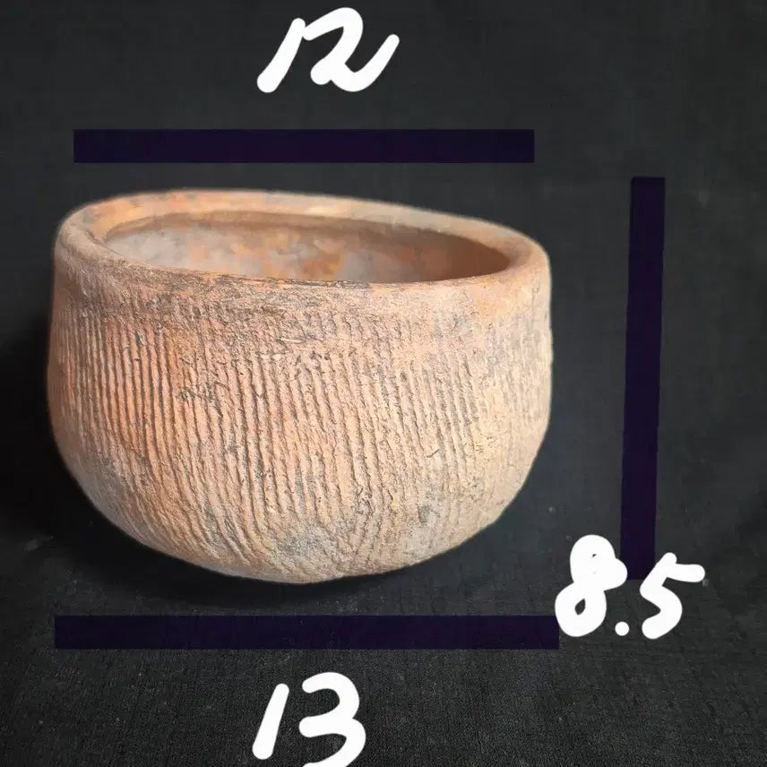 [BUNJANG] Comb-Patterned Red Earthenware Bowl / 빗살무늬 홍토기 그릇 완 사발
