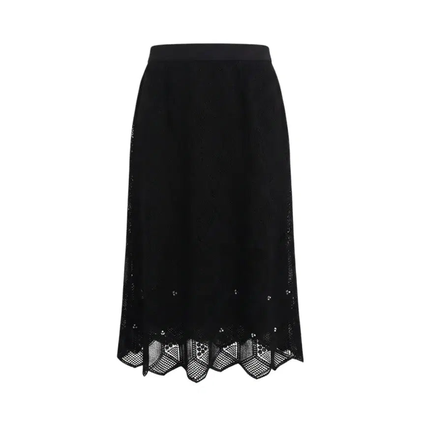 [BUNJANG] Ozsecon Lace Long Skirt Black / 여성44/ 오즈세컨 레이스 롱 스커트BK 29-95