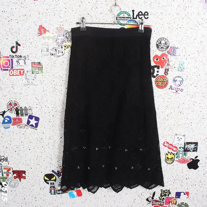 [BUNJANG] Ozsecon Lace Long Skirt Black / 여성44/ 오즈세컨 레이스 롱 스커트BK 29-95