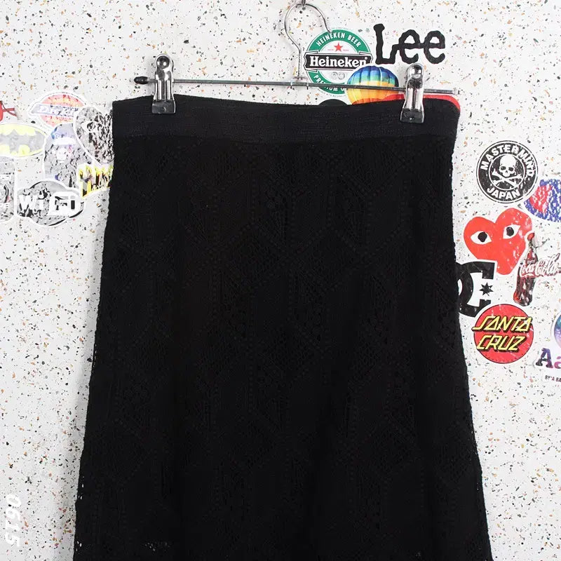 [BUNJANG] Ozsecon Lace Long Skirt Black / 여성44/ 오즈세컨 레이스 롱 스커트BK 29-95
