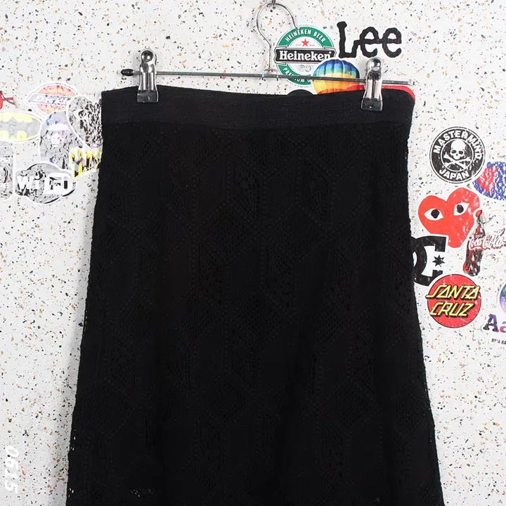 [BUNJANG] Ozsecon Lace Long Skirt Black / 여성44/ 오즈세컨 레이스 롱 스커트BK 29-95