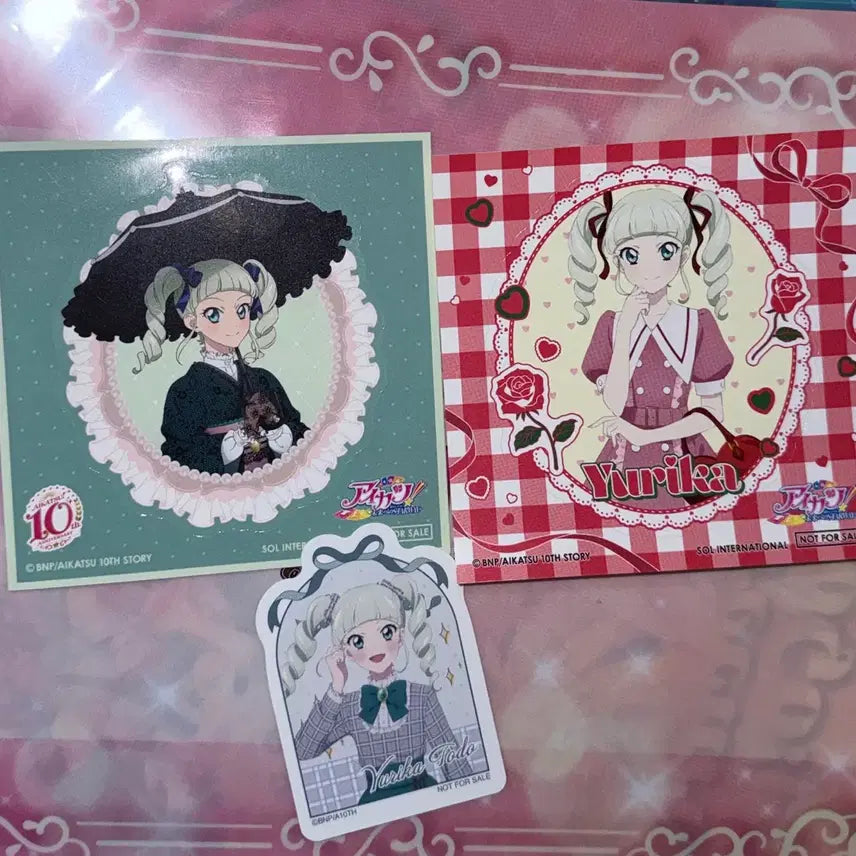 [BUNJANG] Aikatsu Yuhri Romantic Girly Red Sticker Bundle Set / 아이카츠 유리카 아이엠스타 유리 스티커 특전 일괄 로맨틱 걸리레드