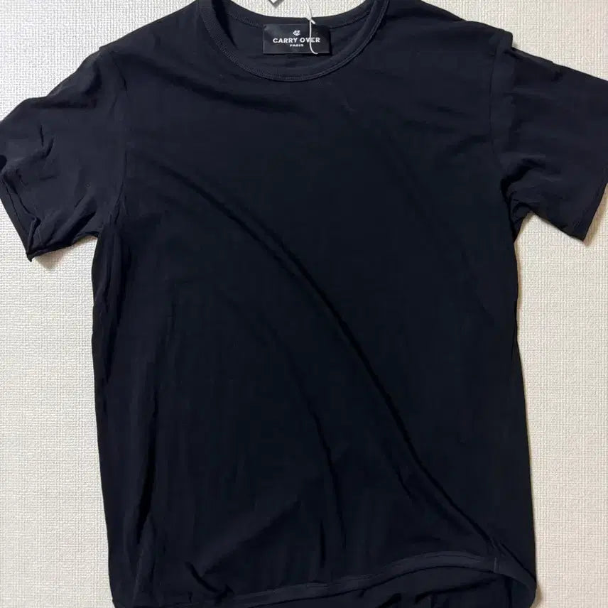 [BUNJANG] Homme Dude Nine CV Thin Twist Draping Black Short-Sleeve T-Shirt / 퓨에르옴므 듀드나인 CV Thin 트위스트 드레이핑 블랙 반팔 티셔츠