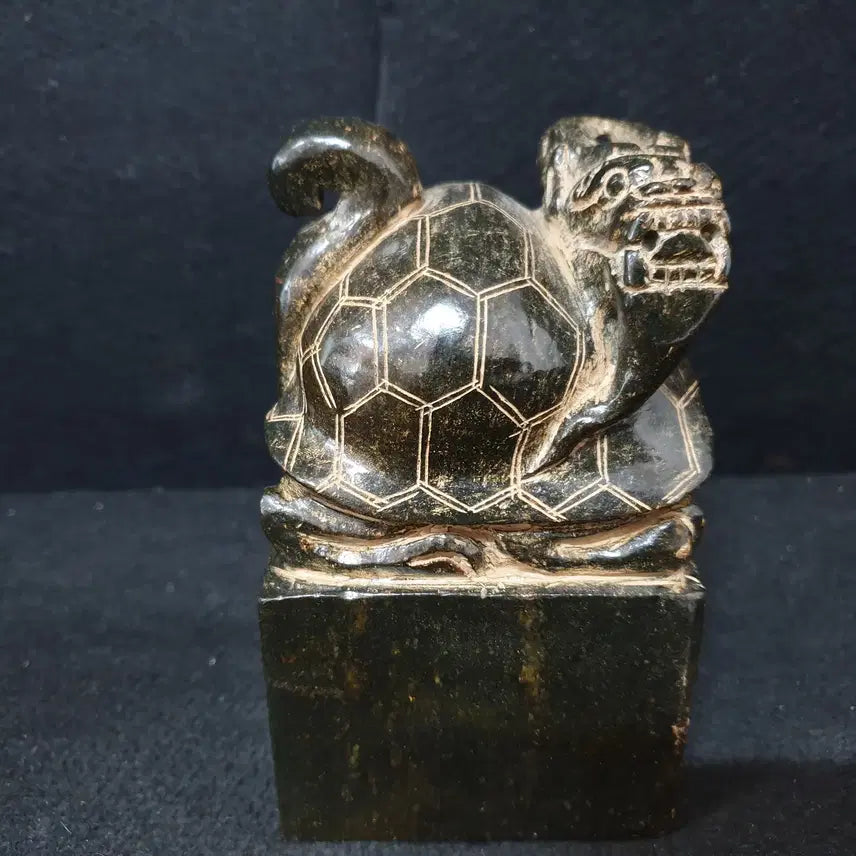 [BUNJANG] Large Solid Jade Turtle Seal / (수원만물)큰 사이즈 통옥 거북 옥새