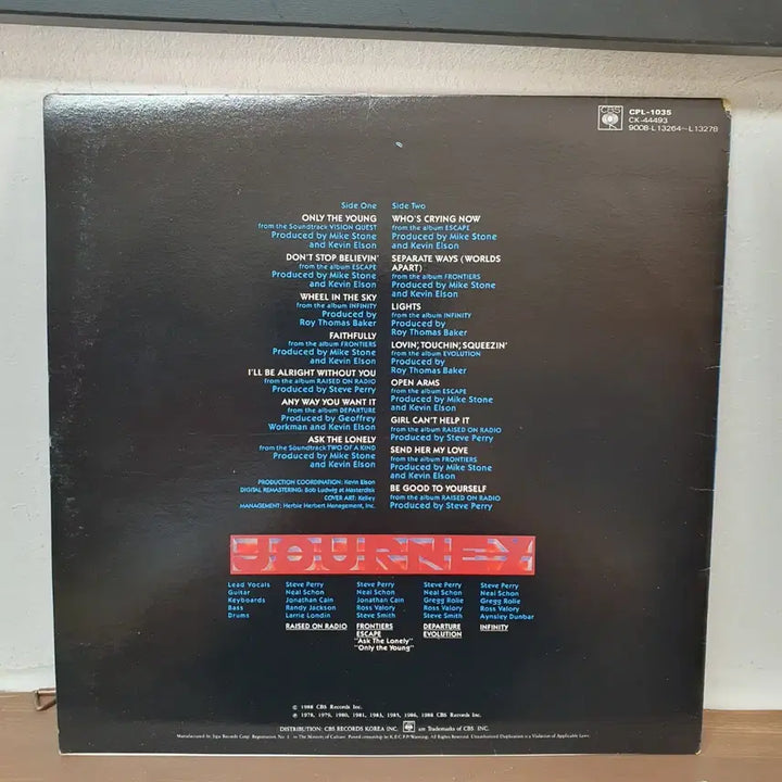 [BUNJANG] Journey Greatest Hits LP Open Arms / 저니 Greatest Hits LP 1990   OPEN ARMS