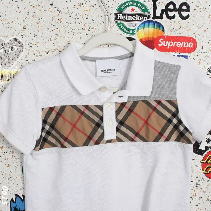 [BUNJANG] Burberry Check Short-Sleeve Polo Shirt (Kids 130-140) / 키즈 130-140/ 버버리 체크 반팔 카라티셔츠 29-105