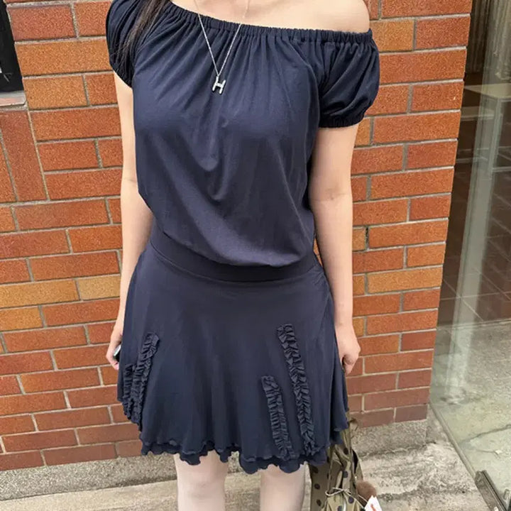 [BUNJANG] Sinoon Drape Mini Dress / 시눈 드레이프 원피스