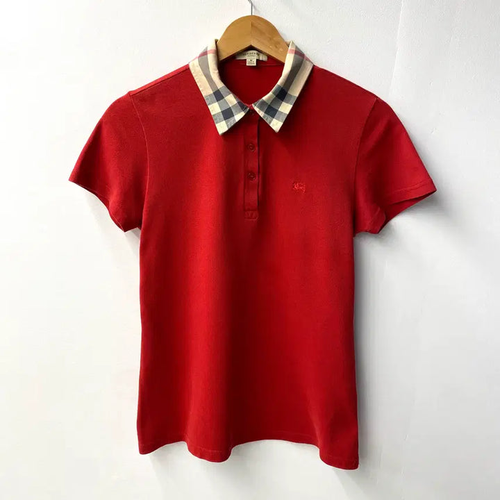 [BUNJANG] Burberry Check Collar Pique T-shirt / [M] Burberry 버버리 체크카라 반팔 피케 티셔츠