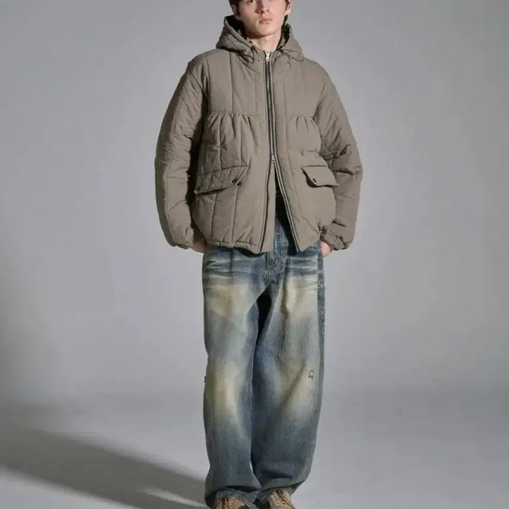 [BUNJANG] Known Hooded Shirring Jumper / 02 노운 후디드 셔링 점퍼 판매합니다