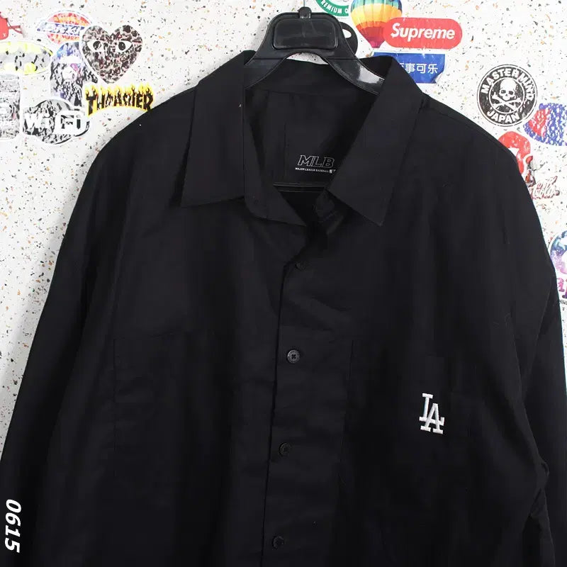 [BUNJANG] MLB Logo Cotton Jacket BK / 남성L/ 텍새 엠엘비 로고 코튼자켓BK A-95