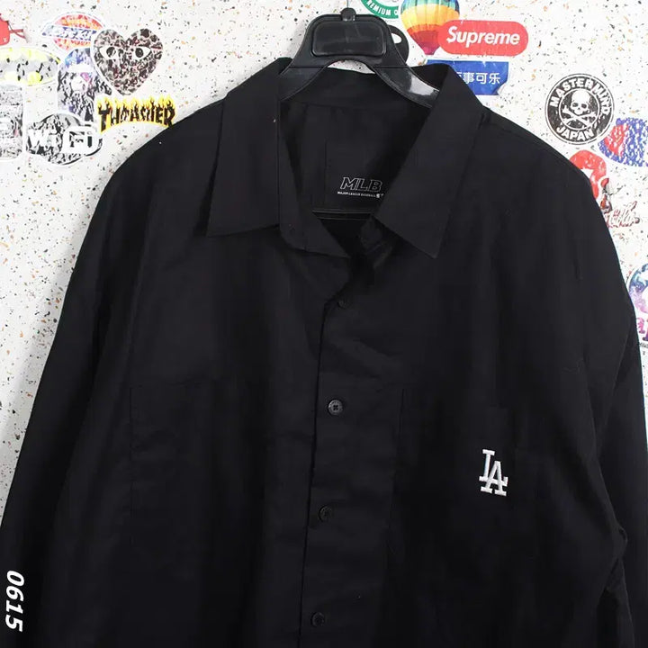 [BUNJANG] MLB Logo Cotton Jacket BK / 남성L/ 텍새 엠엘비 로고 코튼자켓BK A-95