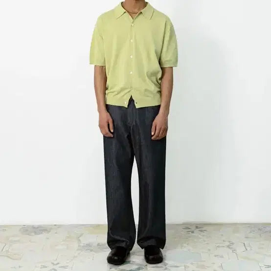 [BUNJANG] Shirter Plain Half Cardigan Lime / (L)shirter 셔터 플레인 하프 가디건 라임