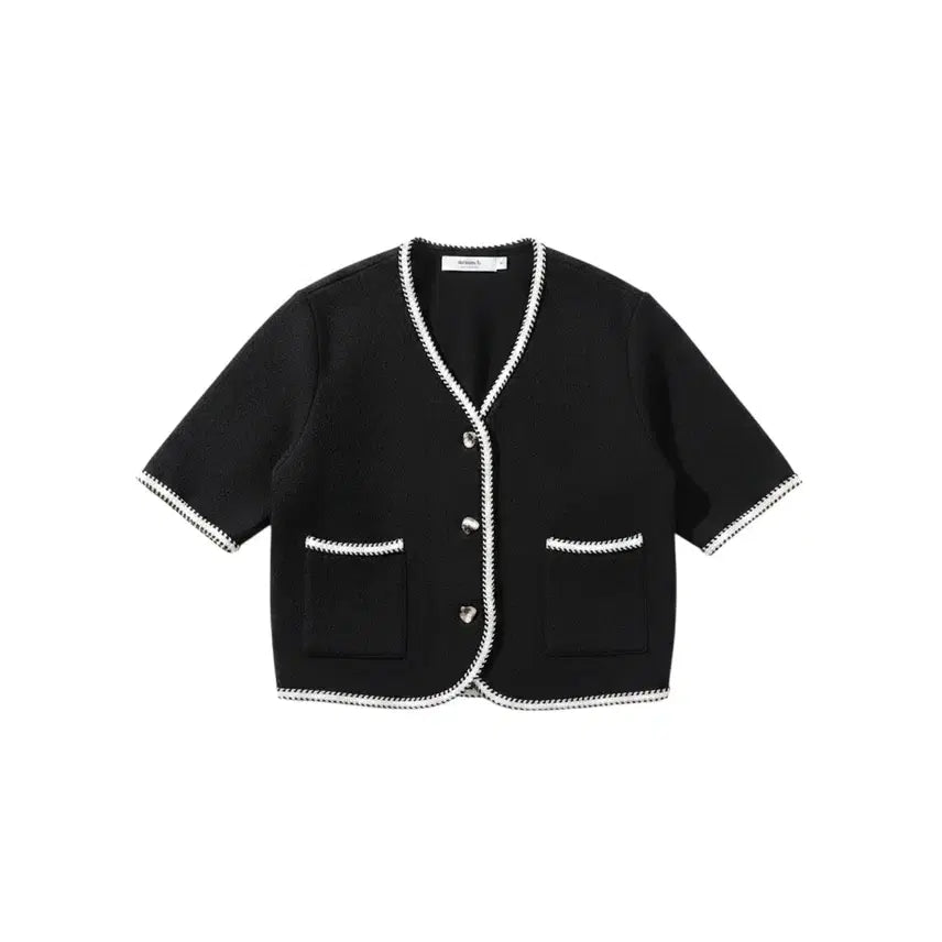 [BUNJANG] Utmost Button Short Sleeve Jacket BK / 여성 1사이즈/ utmost 버튼 반팔자켓BK A-97