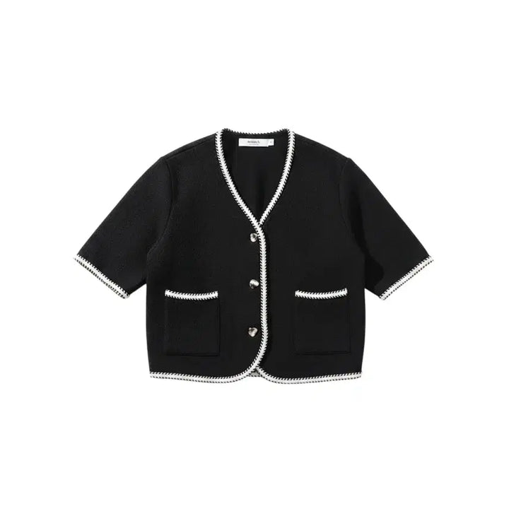 [BUNJANG] Utmost Button Short Sleeve Jacket BK / 여성 1사이즈/ utmost 버튼 반팔자켓BK A-97