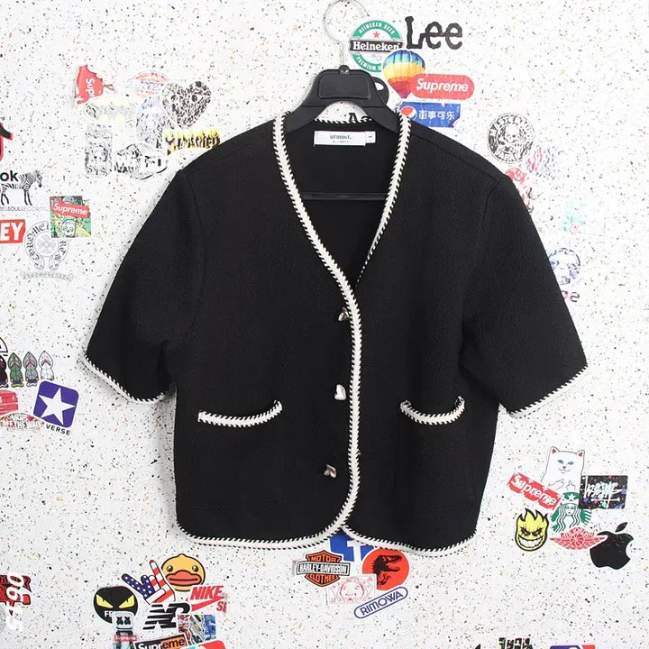 [BUNJANG] Utmost Button Short Sleeve Jacket BK / 여성 1사이즈/ utmost 버튼 반팔자켓BK A-97