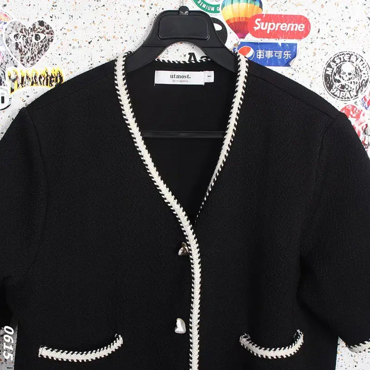 [BUNJANG] Utmost Button Short Sleeve Jacket BK / 여성 1사이즈/ utmost 버튼 반팔자켓BK A-97