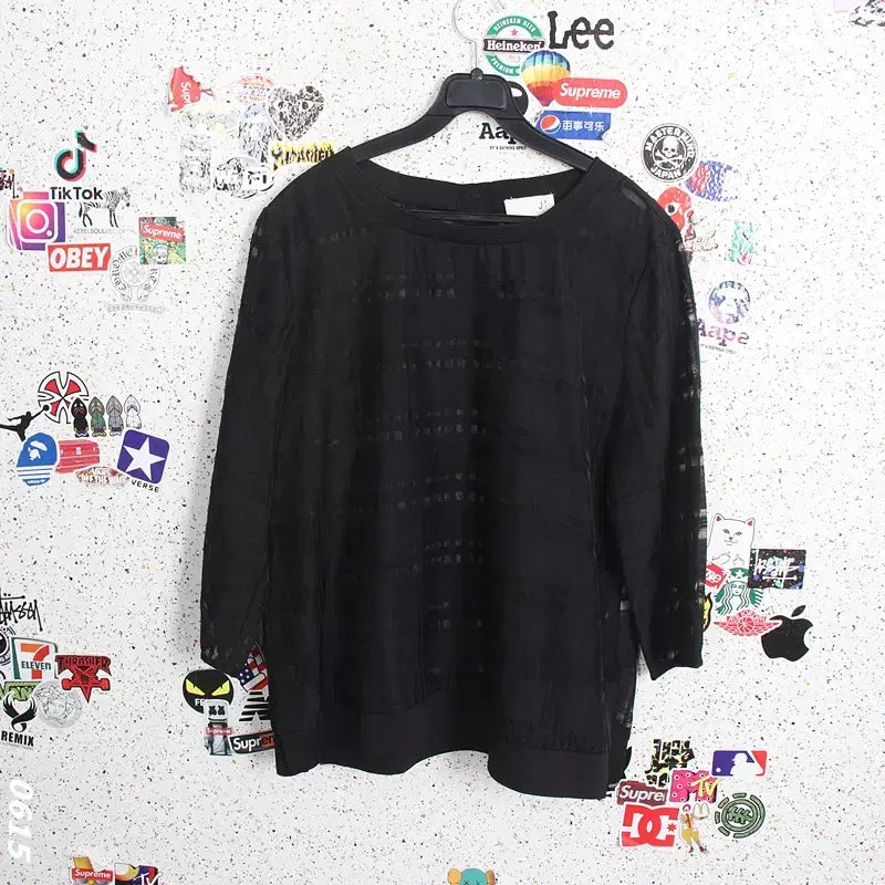 [BUNJANG] J.Bae Check See-Through Blouse Women&