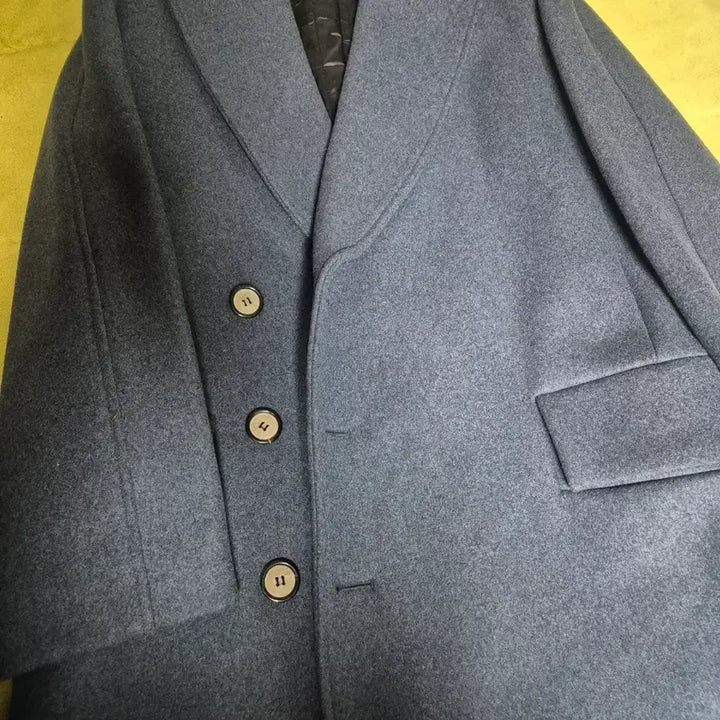 [BUNJANG] Solid Homme 14FW Mélange Blue Wool Coat Size 46 / 솔리드옴므 14fw 멜란지블루 코트