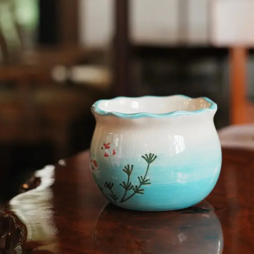 [BUNJANG] Goldfish Ceramic Ornament Japanese Style Vintage / 금붕어 어항 도자기 오브제 일본소품 고전완구 빈티지