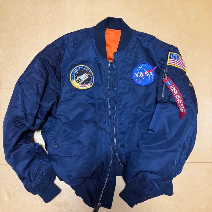 [BUNJANG] Alpha Industries NASA Bomber Jacket / 알파인더스트리 나사 봄버 항공 점퍼 자켓 100L