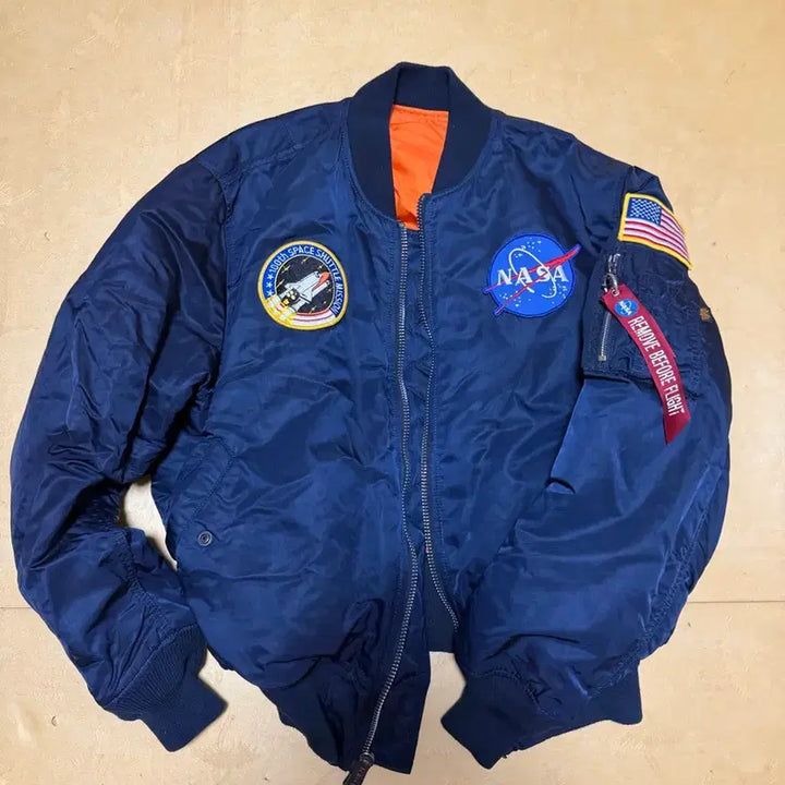 [BUNJANG] Alpha Industries NASA Bomber Jacket / 알파인더스트리 나사 봄버 항공 점퍼 자켓 100L