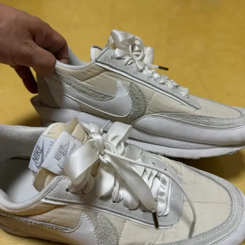[BUNJANG] Nike x Sacai Nylon LDWaffle Sneakers White 280 / 나이키 x 사카이 나일론 LD 화이트 스니커즈 운동화 280